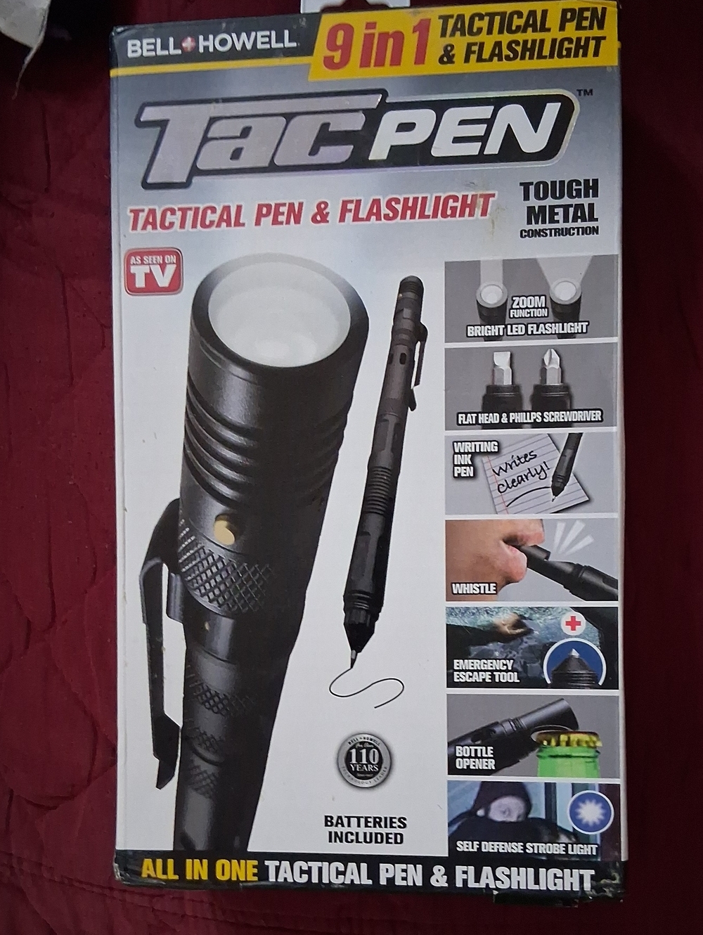 TacPen Tactical Pen & Flashlight - Black